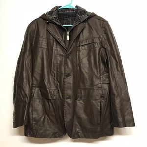 Men’s detachable thicken layer leather Jackets